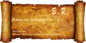 Bancza Rozmarin névjegykártya